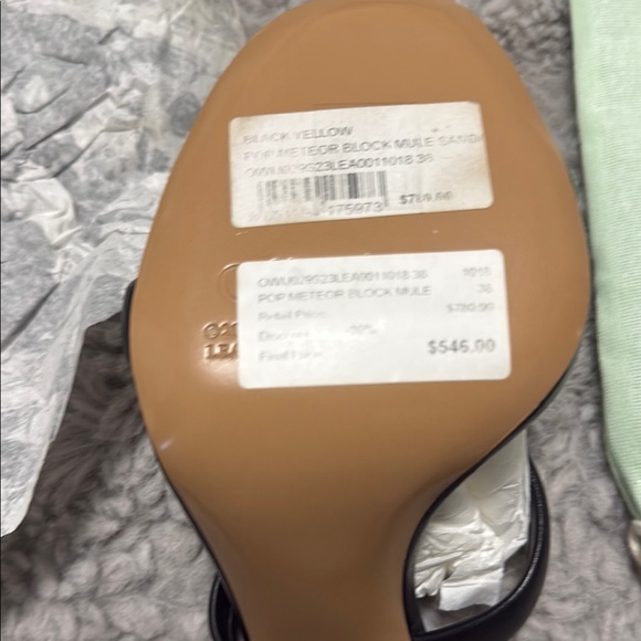 Off-White Black Strappy Heels - Picture 7 of 9